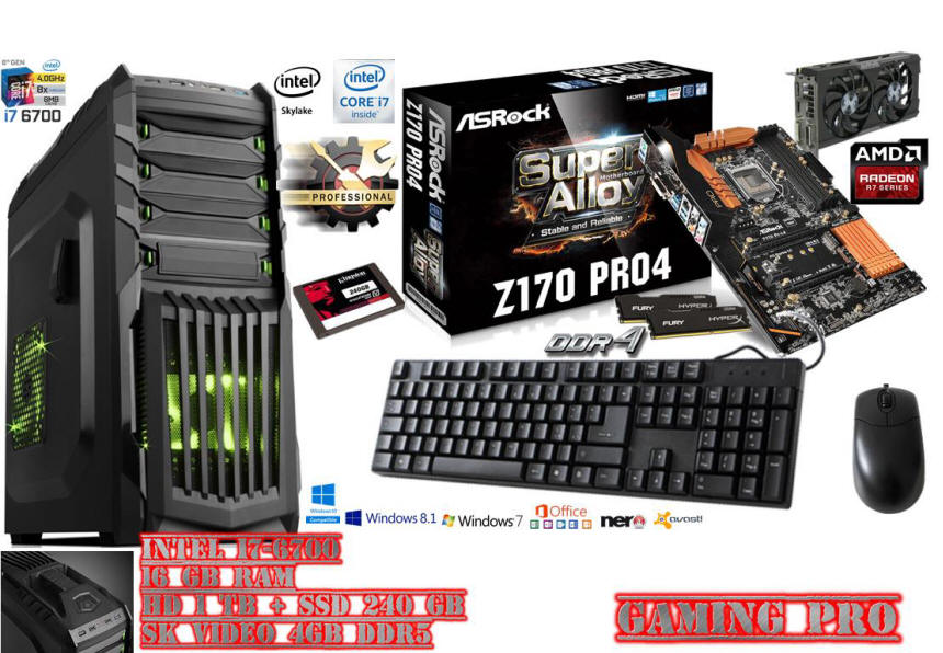 Offerta Pc Windows 10 Gaming Editing Assemblato Roma Intel i76700